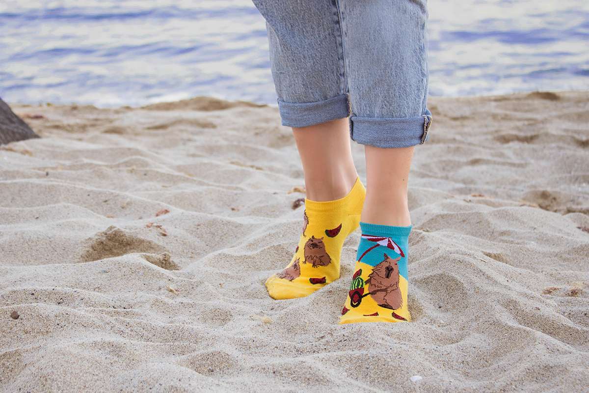 Nazuvice Arty Socks Kapibara Žute