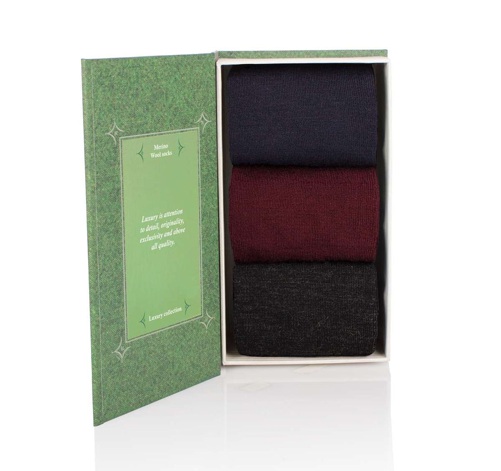 Dokolenice Merino Vuna Kutija3 TegetAntracitBordo