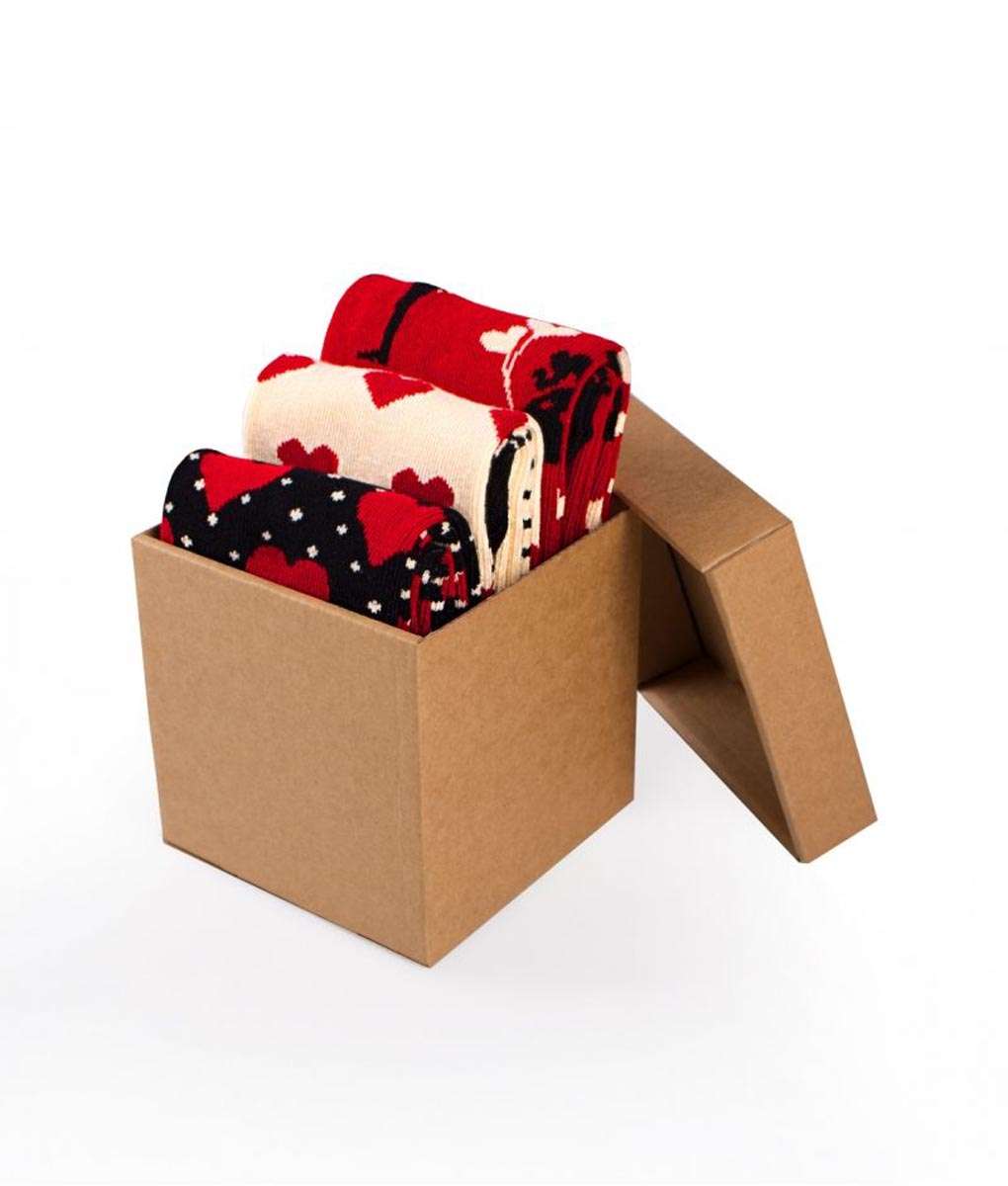 Pamučne Čarape Kutija3 Srca