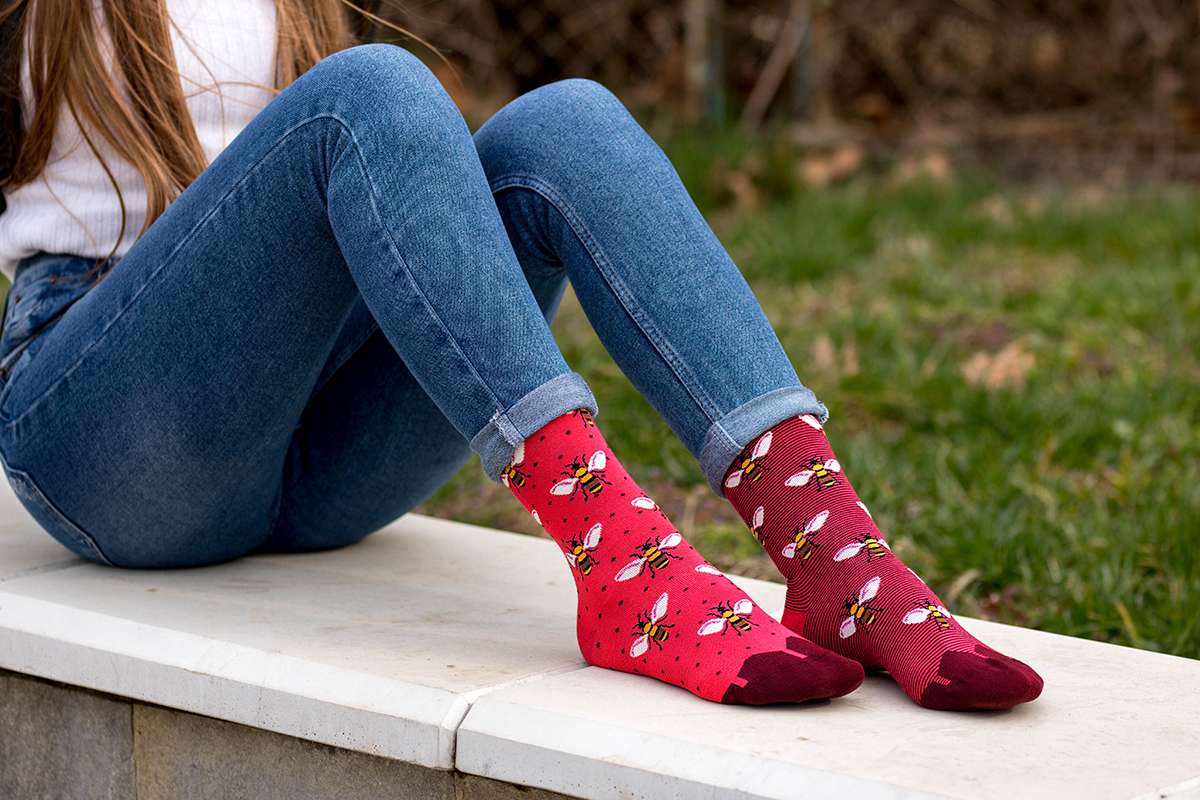 Čarape od Finog  Bambusa Pčele Koral