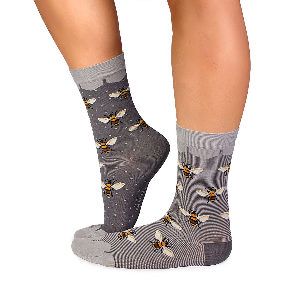 Čarape od Finog Bambusa Pčele Sive