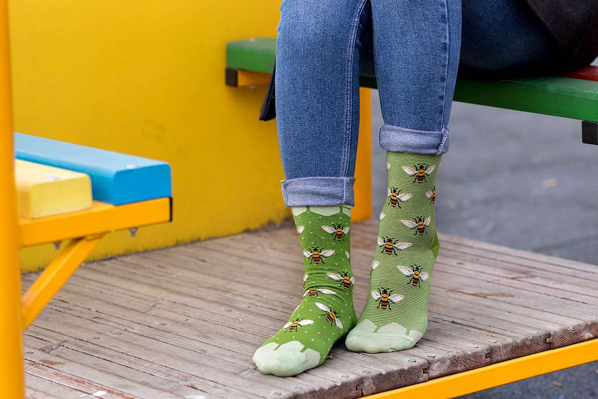 Čarape od Finog Bambusa Pčele Zelene