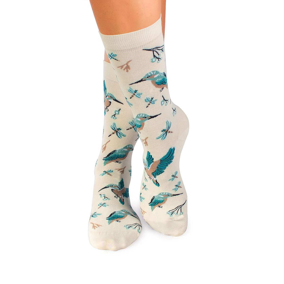 Čarape od Finog Bambusa Ptice Ecru