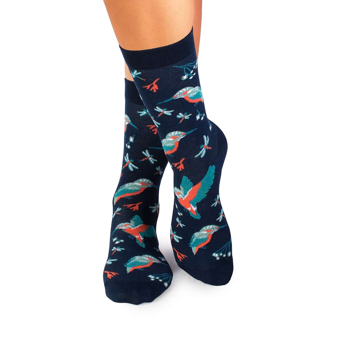 Čarape od Finog Bambusa Ptice Tamnoplave