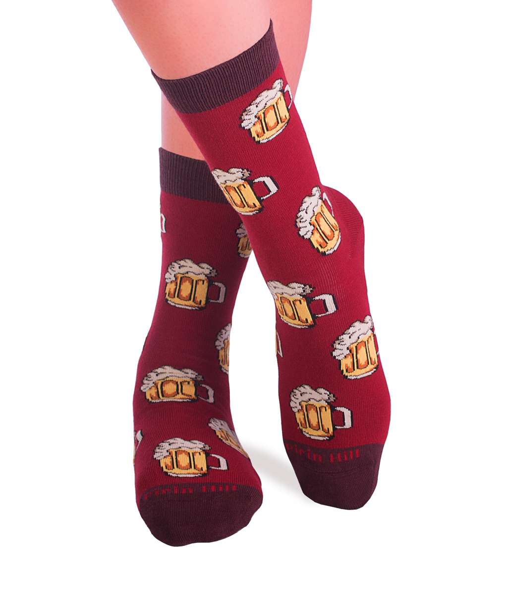 Pamučne Čarape Rock Pivo Bordo