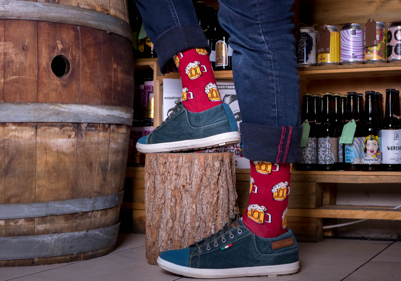 Pamučne Čarape Rock Pivo Bordo