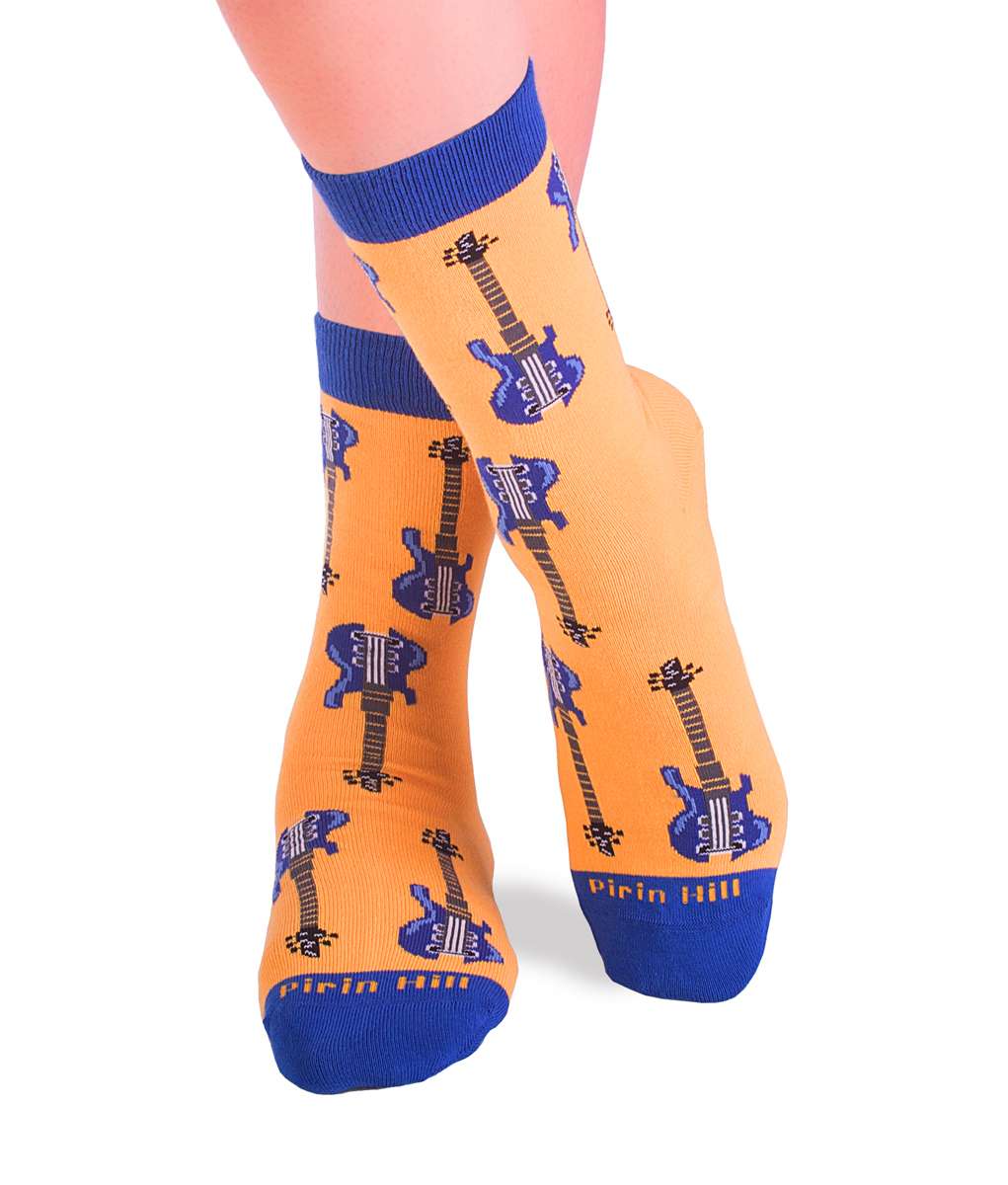 Pamučne Čarape Rock Gitare Žute