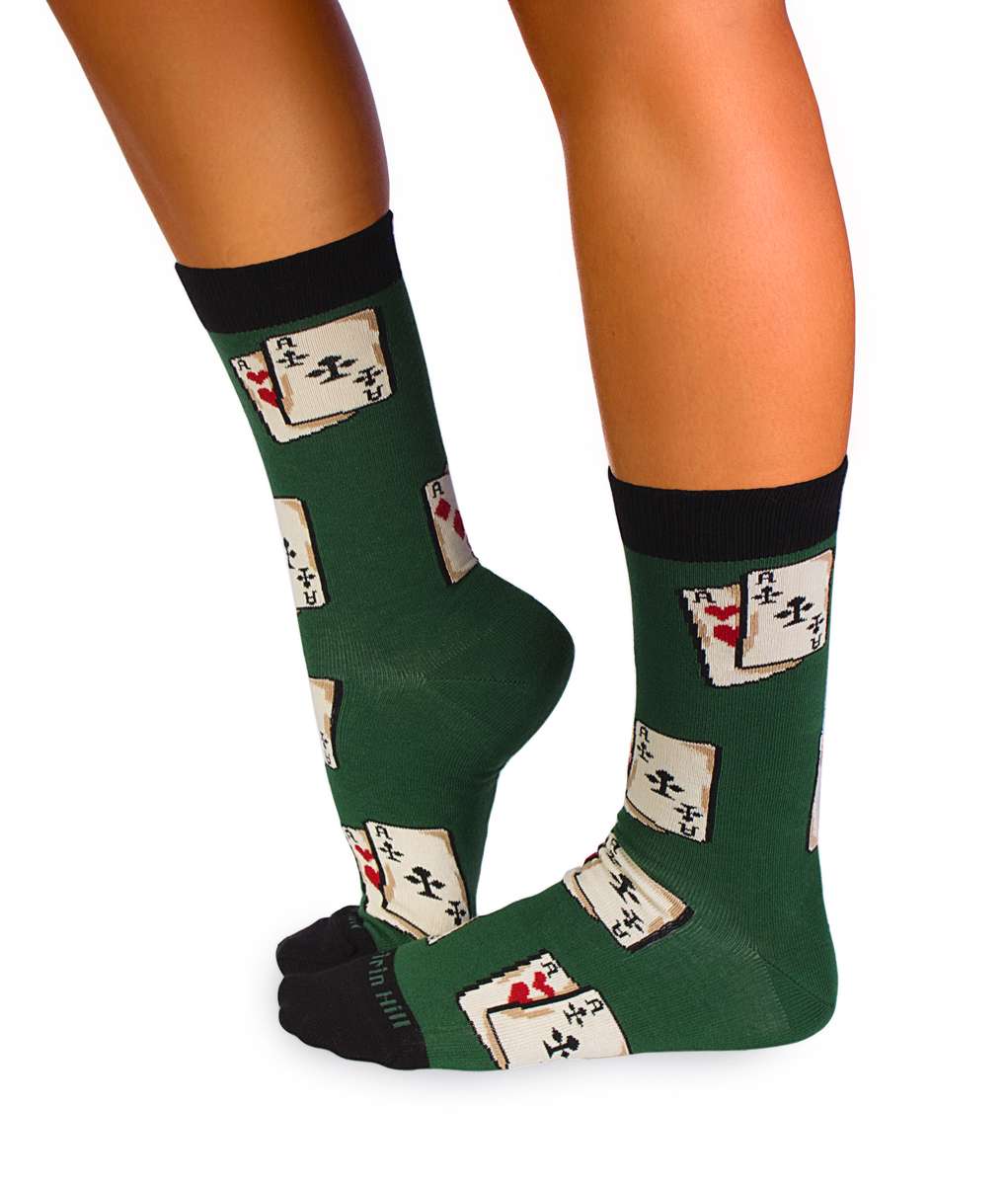 Pamučne Čarape Rock Karte Zelene