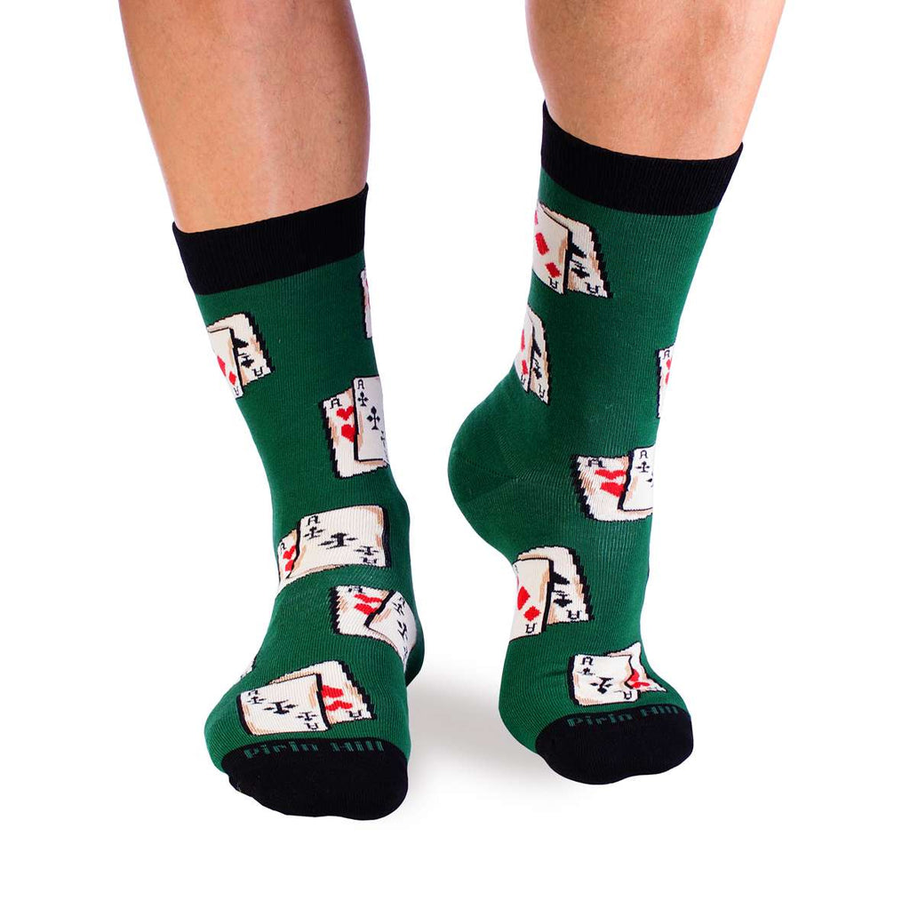 Pamučne Čarape Rock Karte Zelene