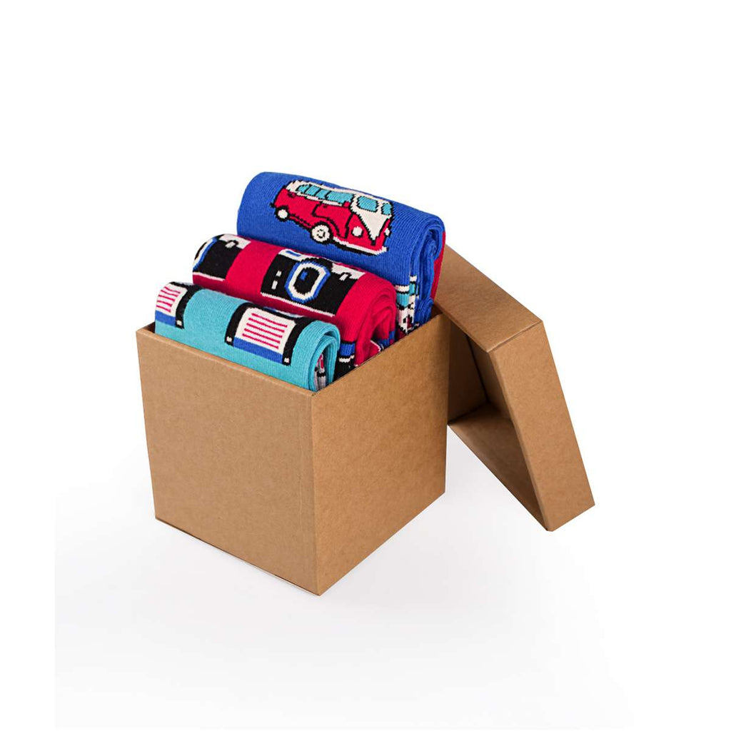 Pamučne Čarape Kutija3 Retro