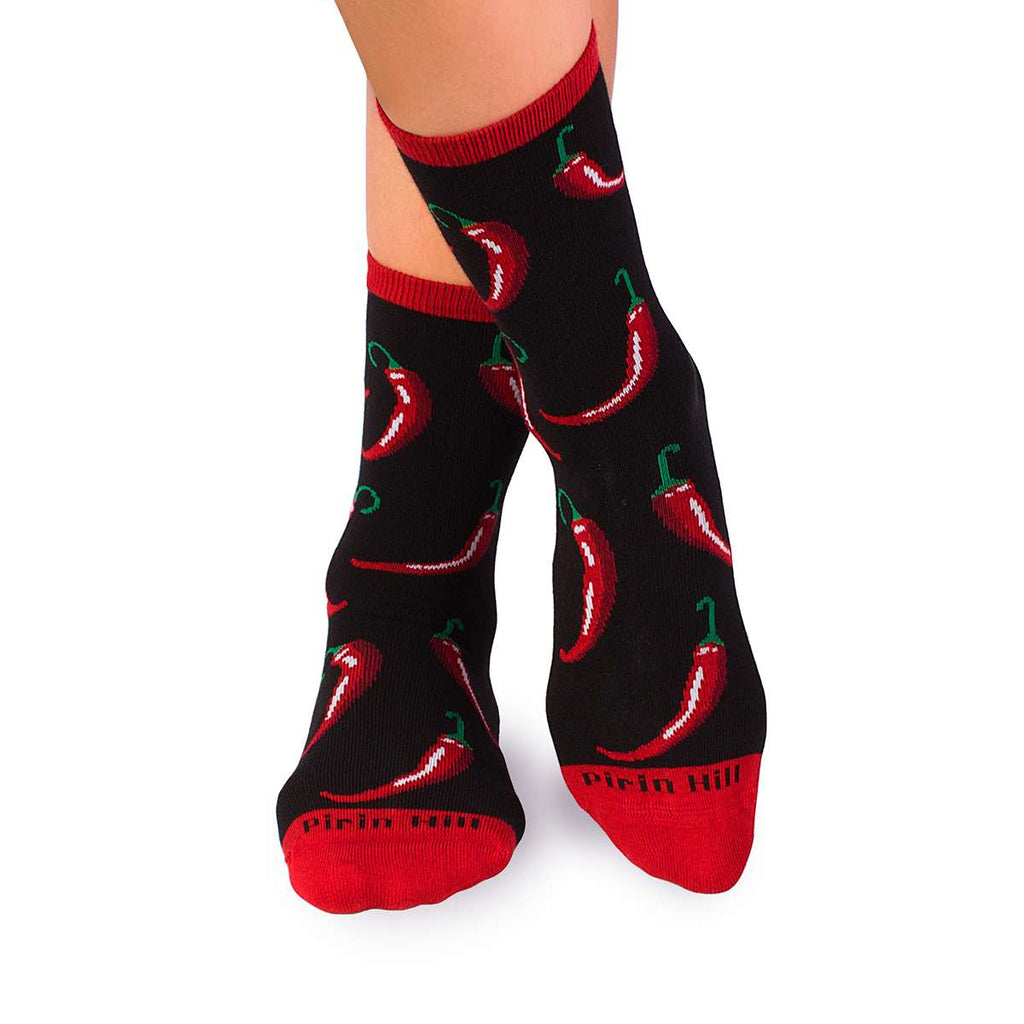 Pamučne Čarape Ljute Papričice Crne