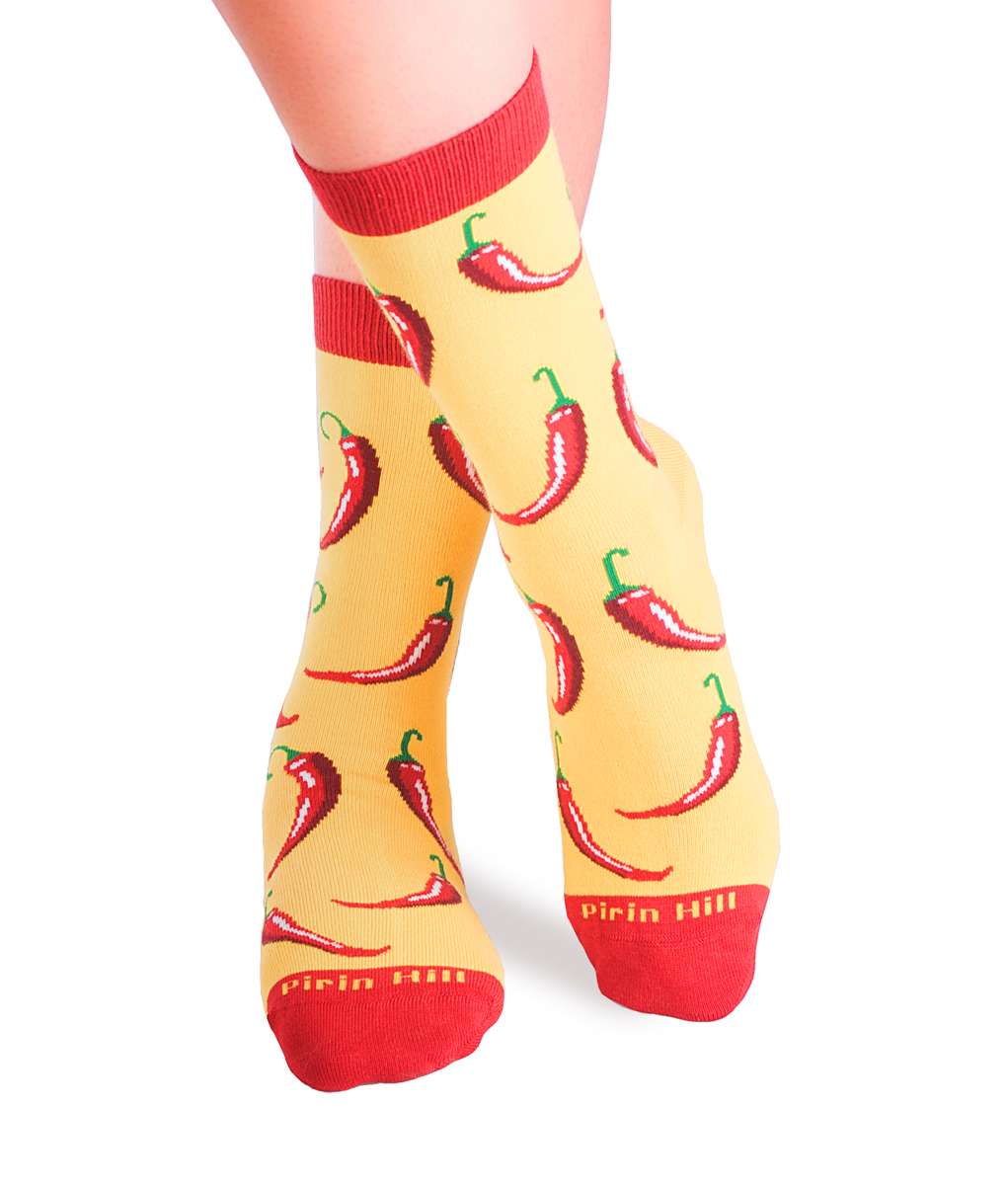 Pamučne Čarape Ljute Papričice Žute