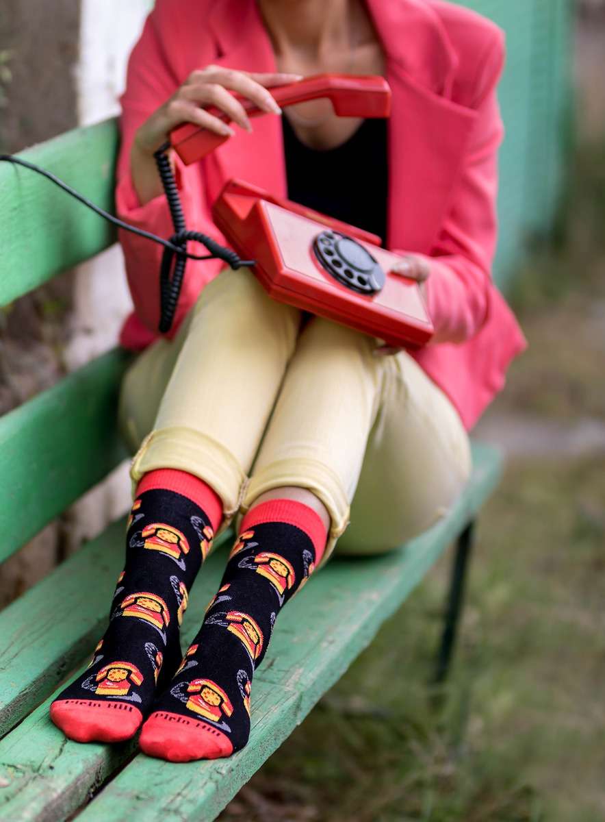 Pamučne Čarape Retro Telefon