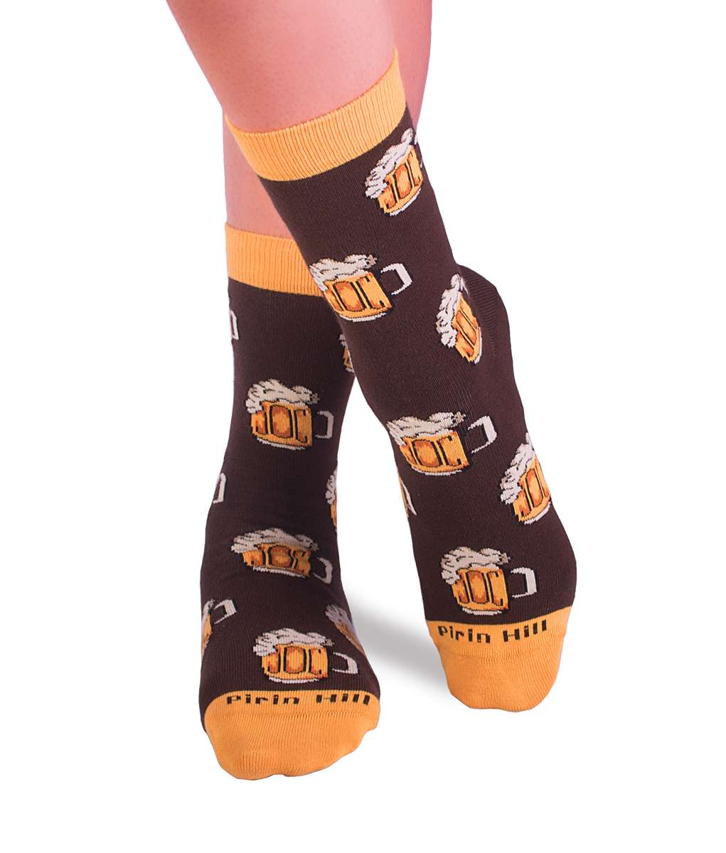 Pamučne Čarape Rock Pivo Braon