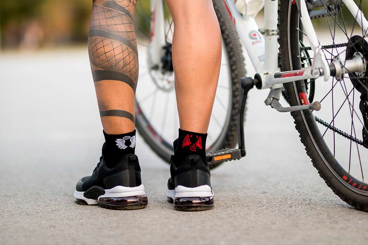 Active Day Pamučne Čarape Anđeo i Đavo - Crne