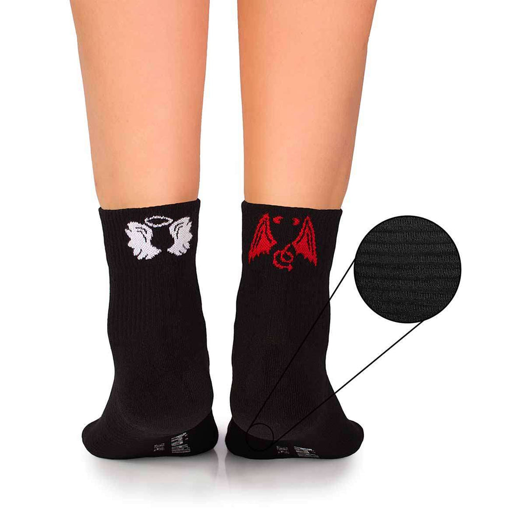 Active Day Pamučne Čarape Anđeo i Đavo - Crne