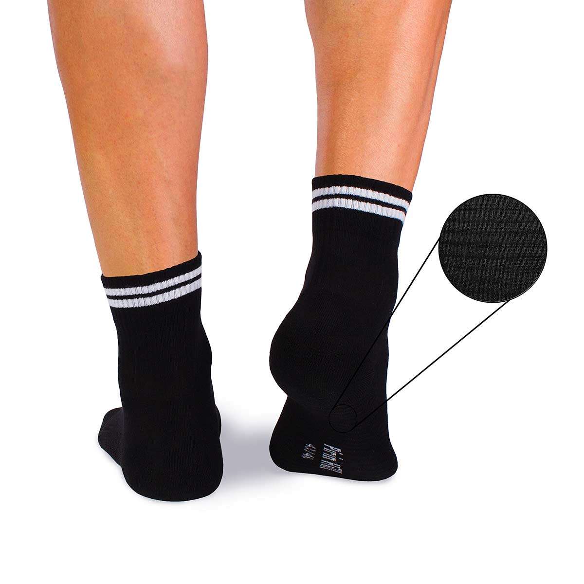 Active Day Pamučne Čarape Sa Prugama - Crne