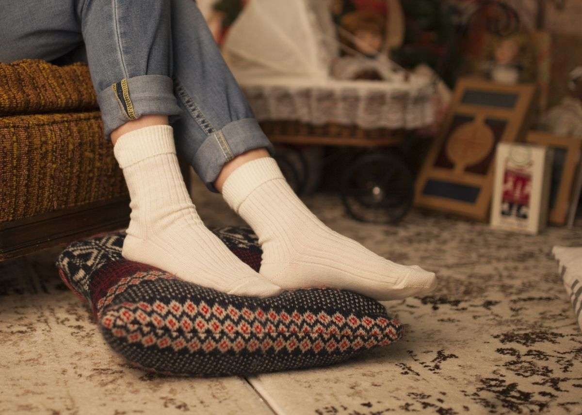 Merino Warm Čarape Ekru