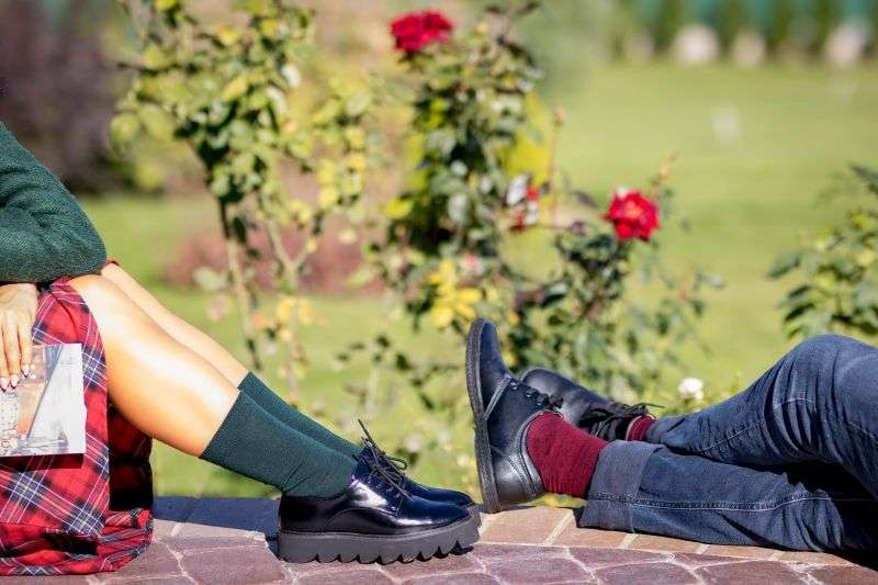 Fine Merino Čarape Bordo