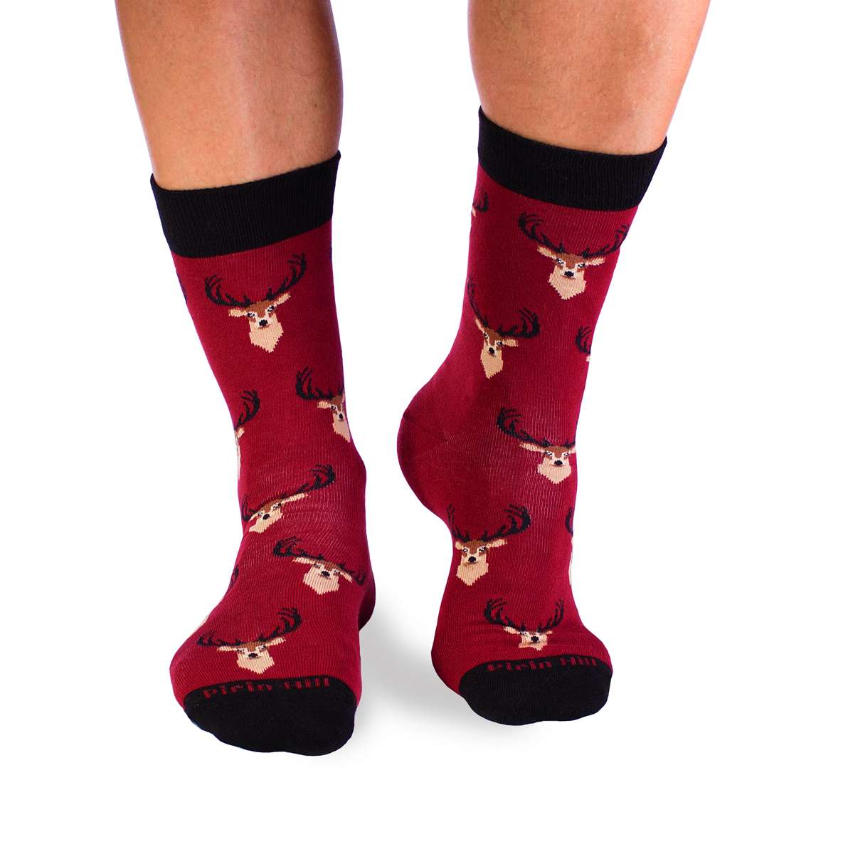 Pamučne Čarape Jelen Bordo