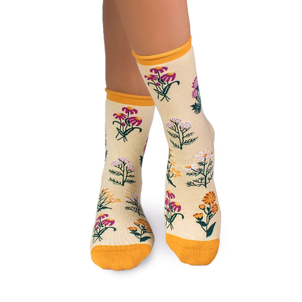 Pamučne Čarape Bilje Žute