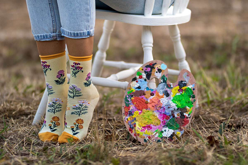 Pamučne Čarape Bilje Žute