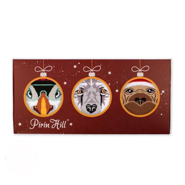 Comfort Feet Kutija3 Božićne Čarape Ptica Medved Morž