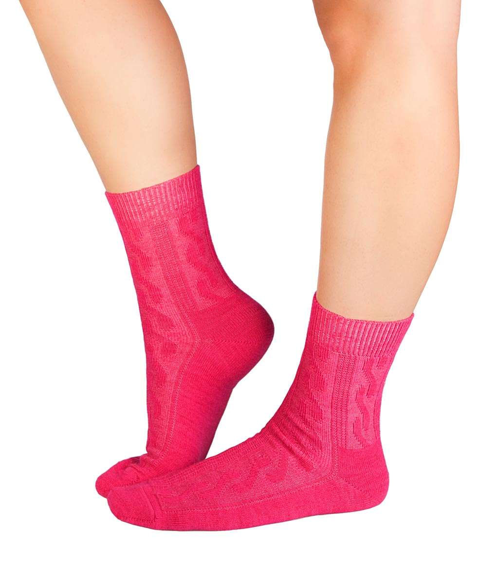 Merino Braid Čarape Roze