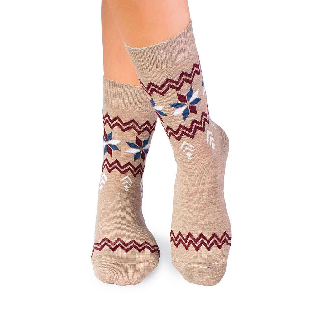 Merino Snow Čarape Bež