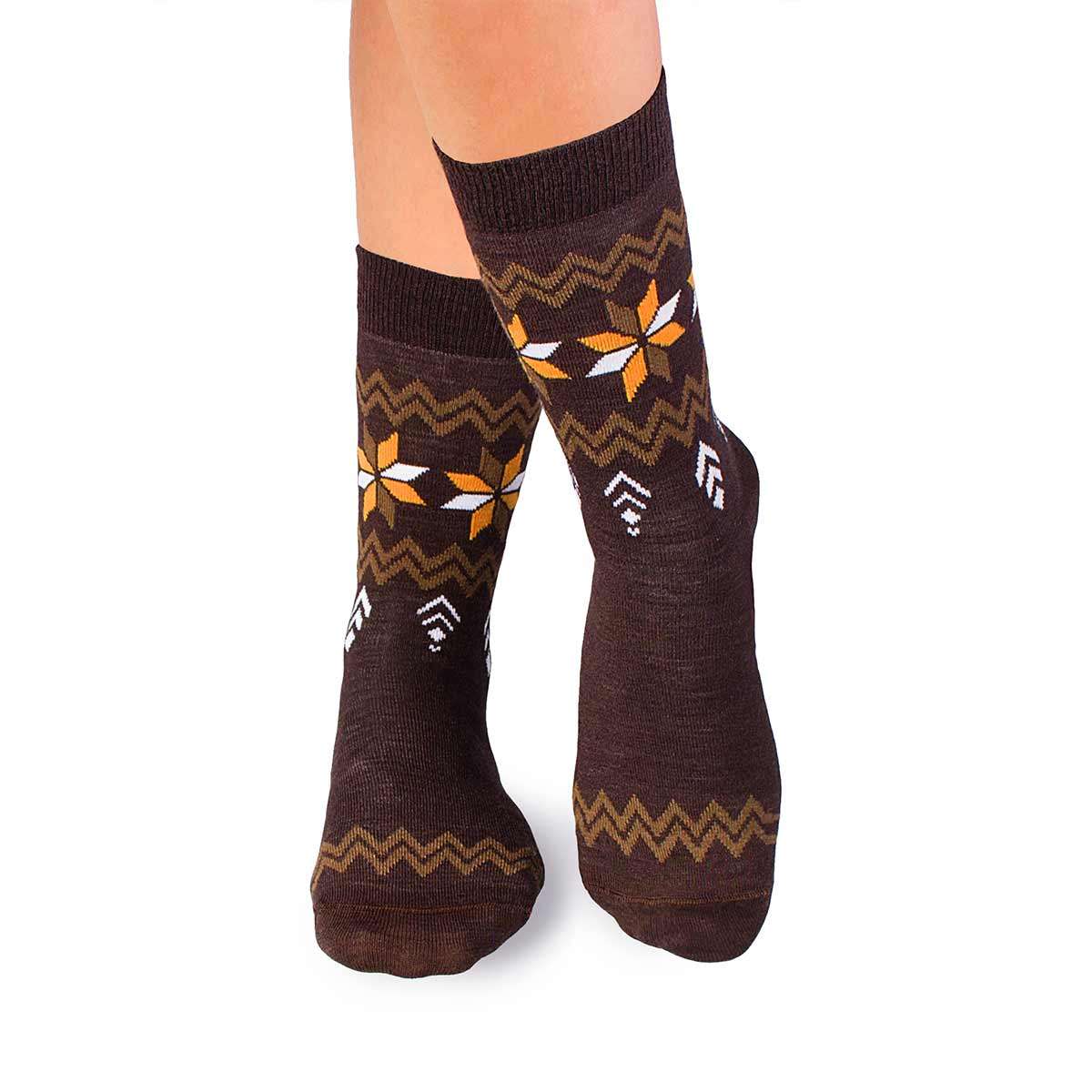 Merino Snow Čarape Braon