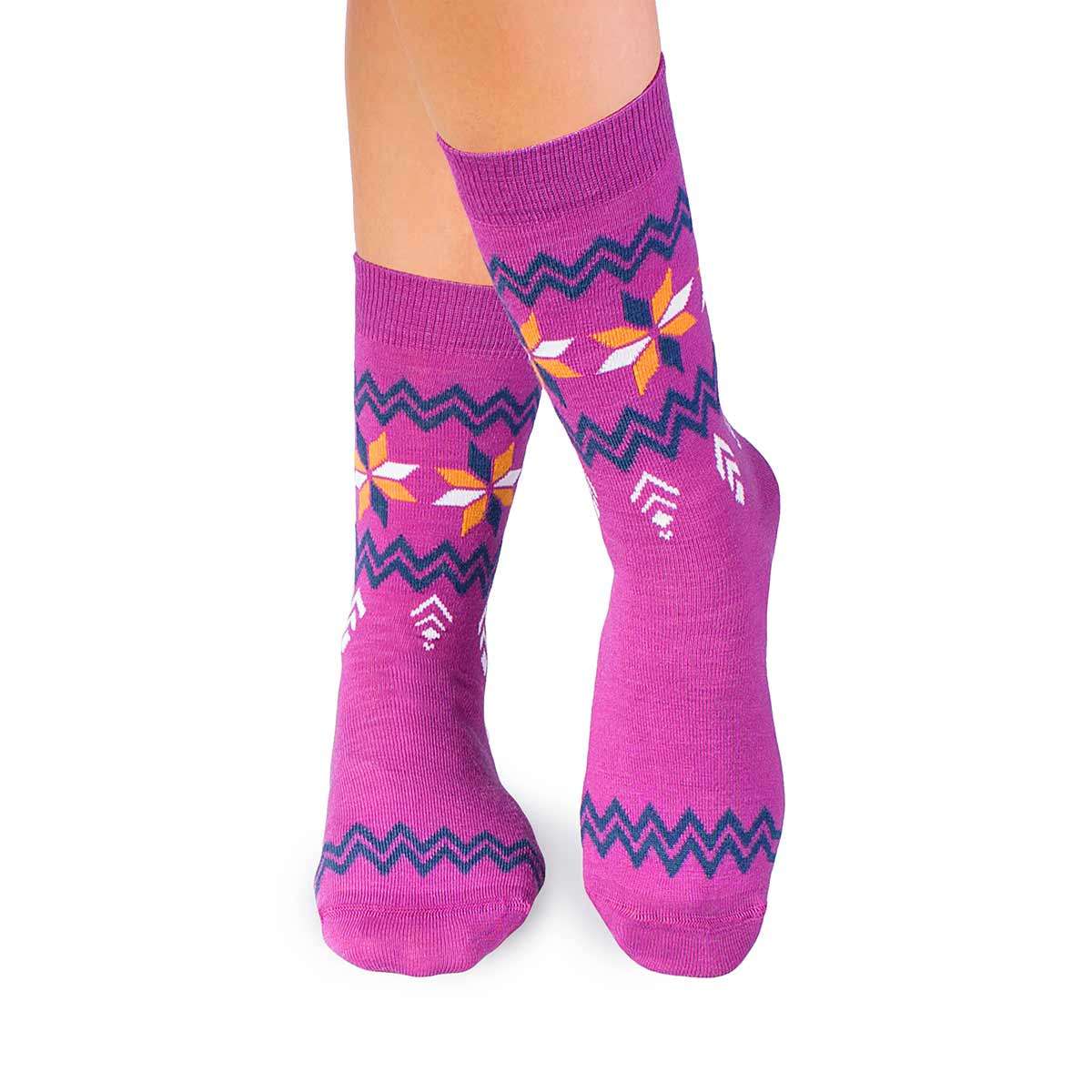 Merino Snow Čarape Ciklama