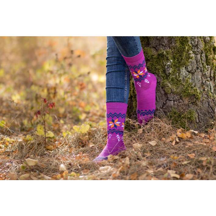 Merino Snow Čarape Ciklama