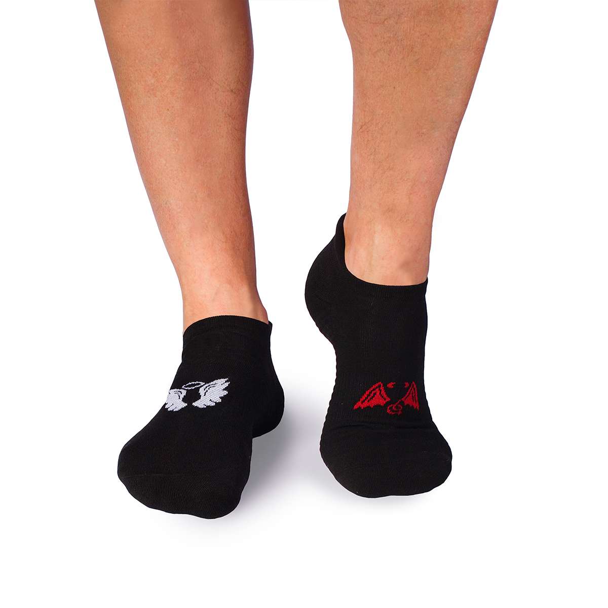 Active Day Pamučne Nazuvice Anđeo i Đavo - Crne