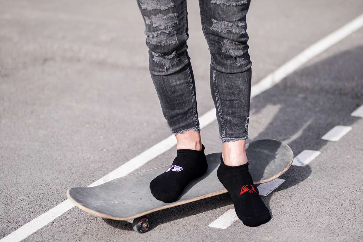 Active Day Pamučne Nazuvice Anđeo i Đavo - Crne