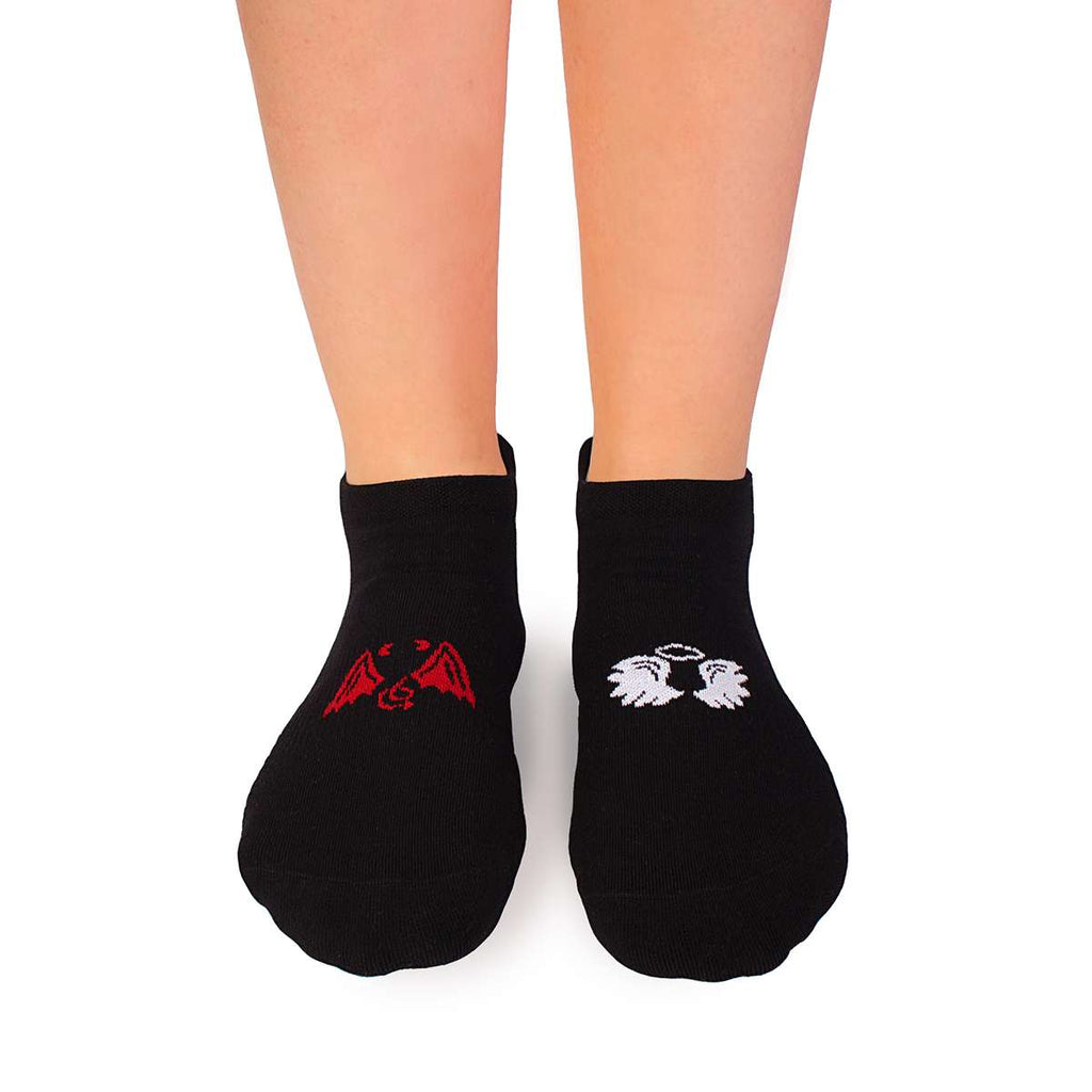 Active Day Pamučne Nazuvice Anđeo i Đavo - Crne