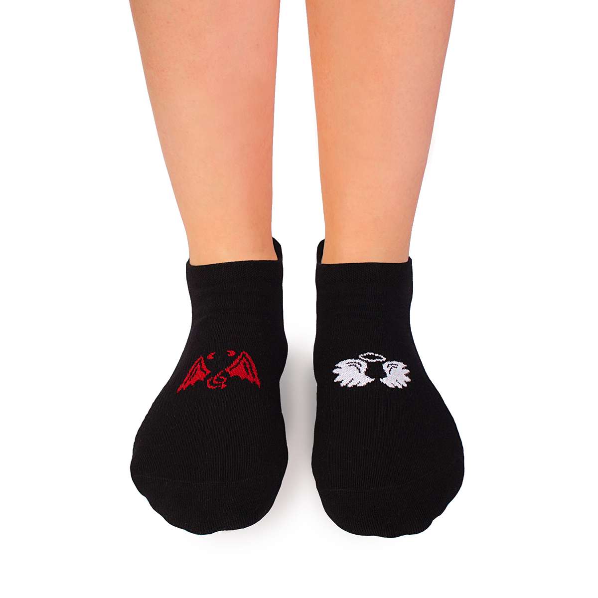 Active Day Pamučne Nazuvice Anđeo i Đavo - Crne