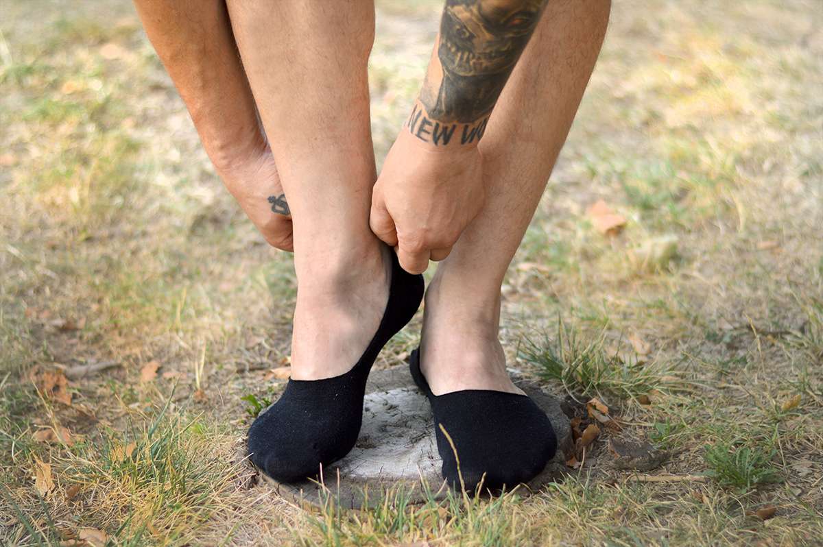 Nevidljive Lanene Čarape Crne