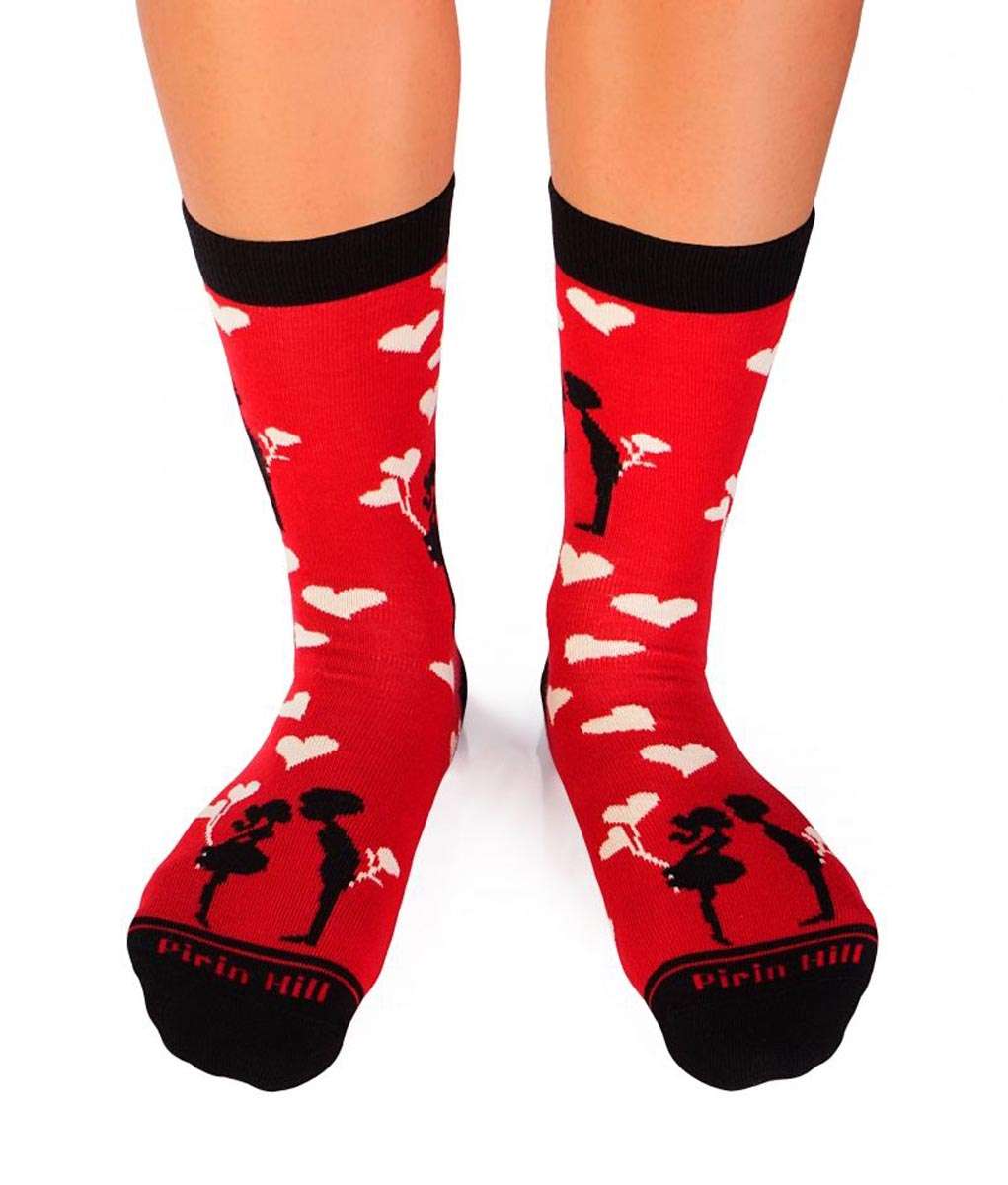 Pamučne Čarape Srca Crvene