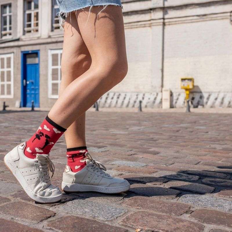 Pamučne Čarape Srca Crvene