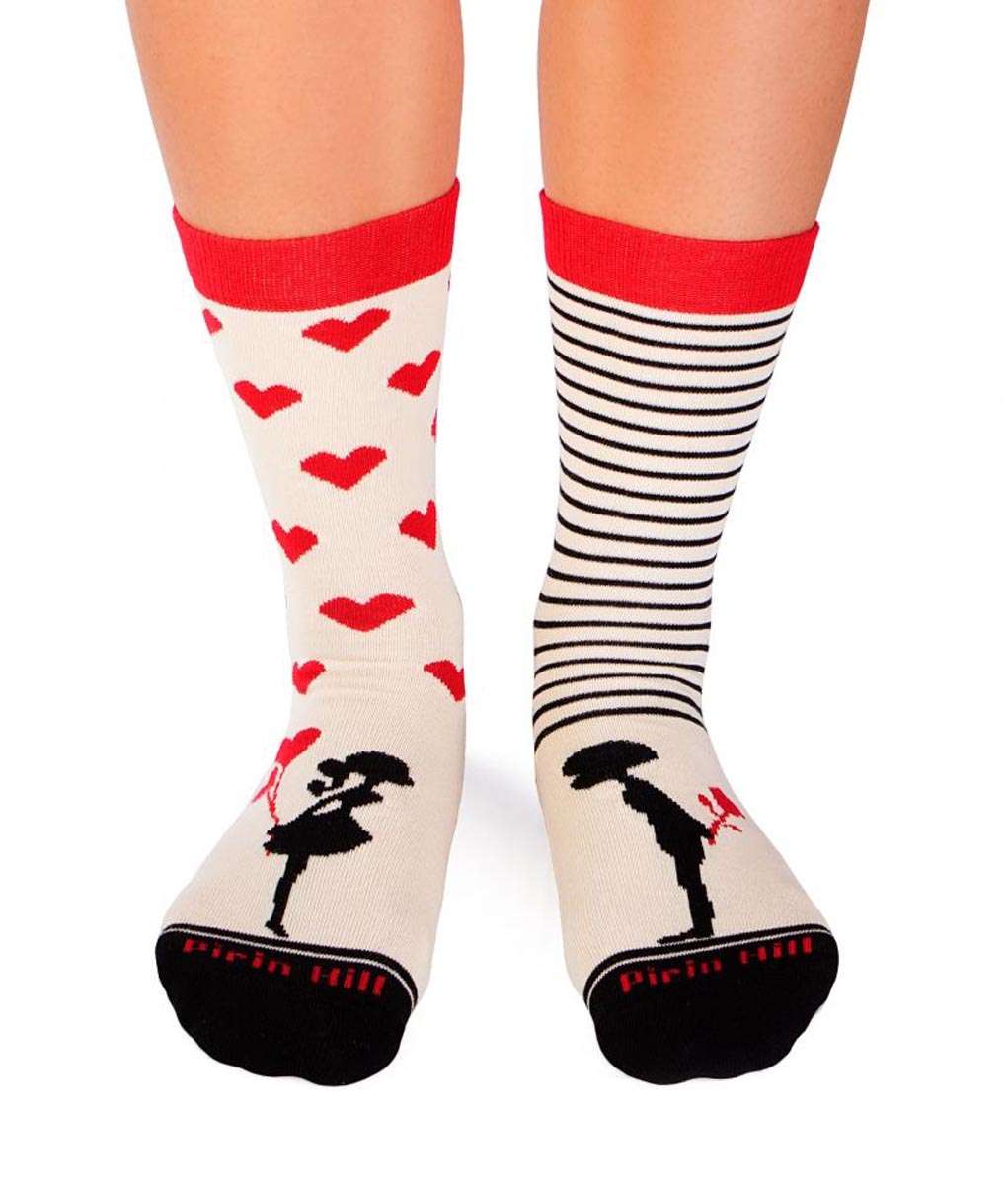 Pamucne Čarape Srca Ekru