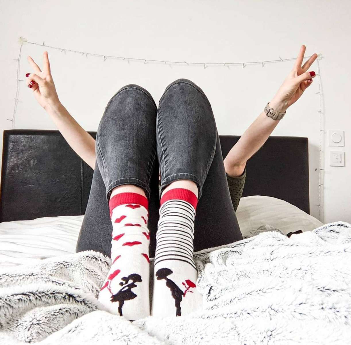 Pamucne Čarape Srca Ekru