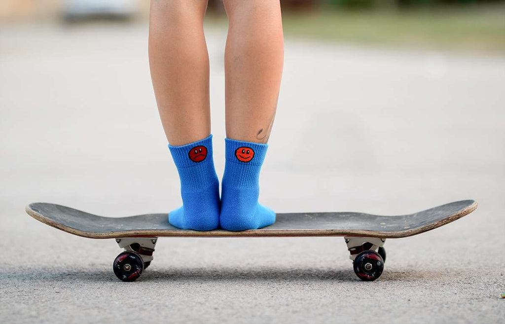 Active Day Pamučne Čarape Nasmejan Tužan Plave