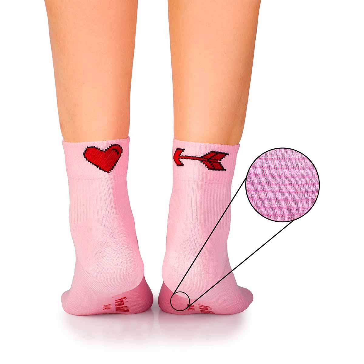 Active Day Pamučne Čarape Srce i Strela - Roze