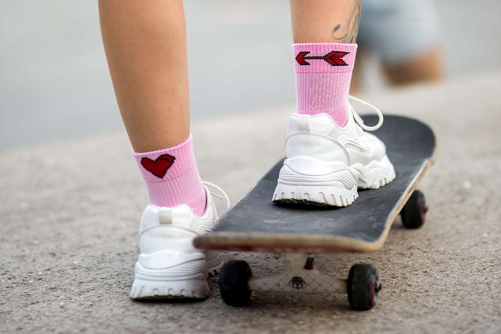 Active Day Pamučne Čarape Srce i Strela - Roze