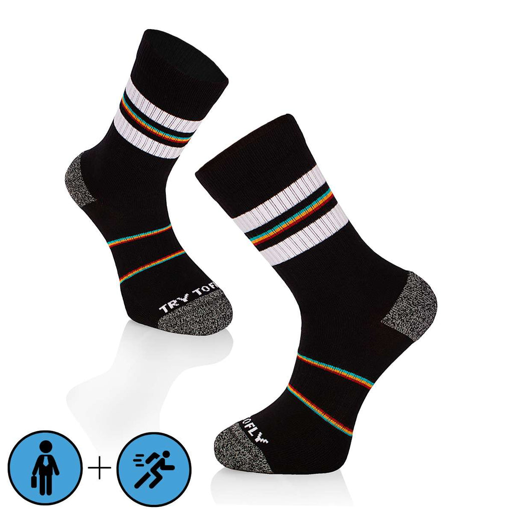 Active Lifestyle Termo Čarape Crne sa Belim Prugama