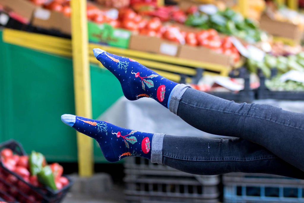 Pamučne Čarape Vegan Teget