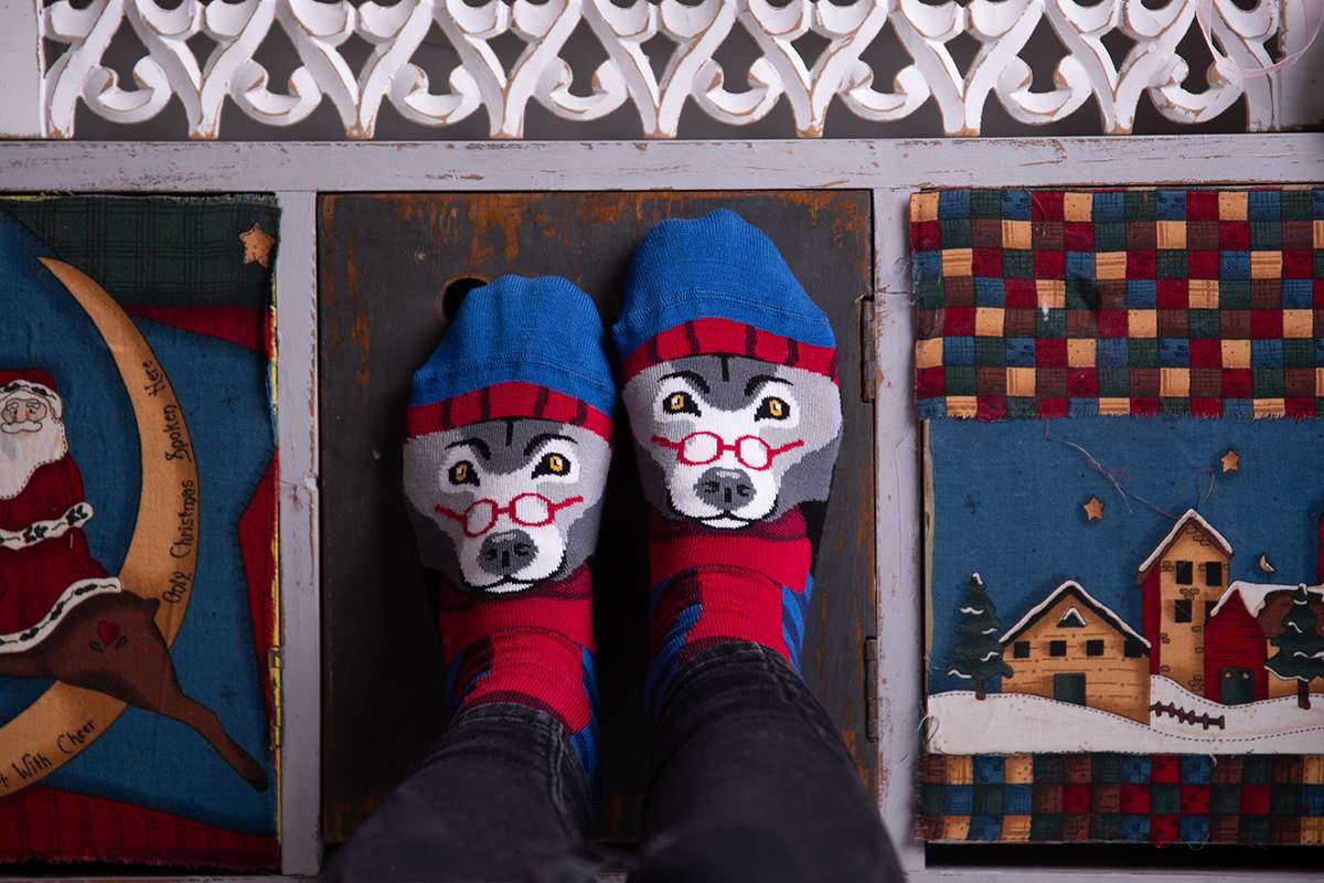 Comfort Feet Božićne Čarape Vuk